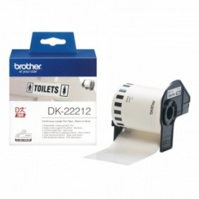 Brother DK-22212 - Rouleau de film continu original – Noir sur blanc, 62 mm, Noir sur blanc, DK, Blanc, Thermique directe, Chine, 5 année