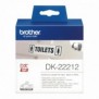 Brother DK-22212 - Rouleau de film continu original – Noir sur blanc, 62 mm, Noir sur blanc, DK, Blanc, Thermique directe, Chine, 5 année