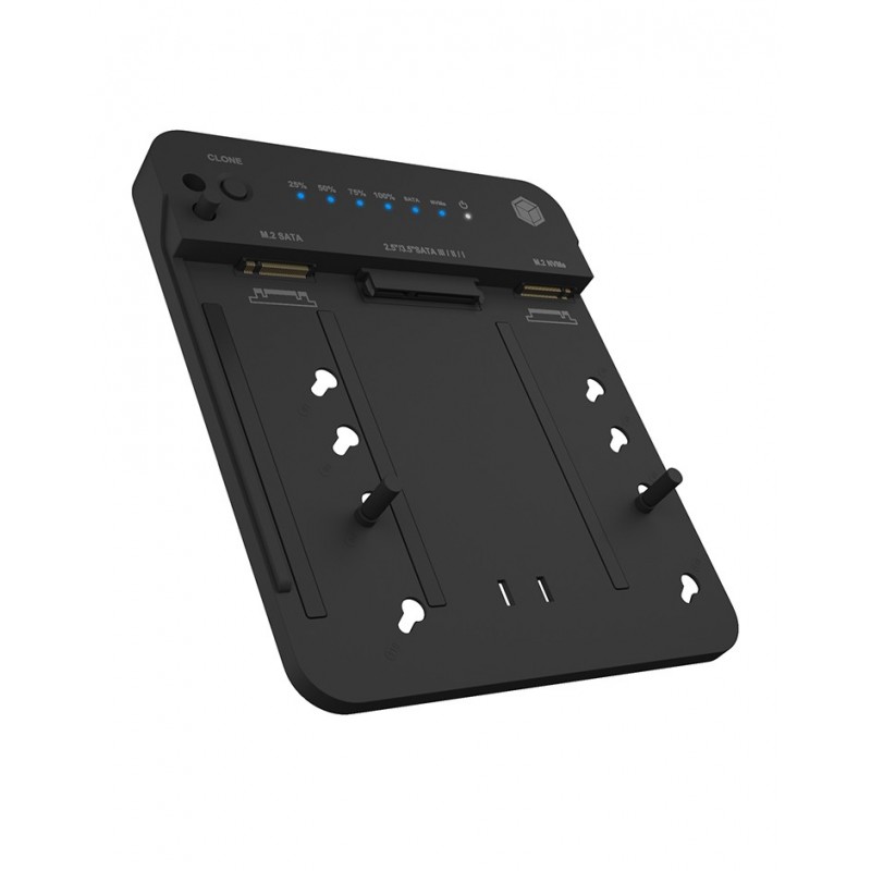 ICY BOX IB-2915MSCL-C31, HDD, SSD, SATA, Série ATA II, Série ATA III, 2.5,3.5,M.2, USB 3.2 Gen 2 3.1 Gen 2 Type-C, Noir, Plastique