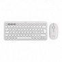 Logitech 920-012204, Sans fil, RF sans fil + Bluetooth, Commutateur de touche « ciseaux », QWERTZ, Blanc, Souris incluse