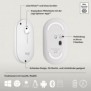 Logitech 920-012204, Sans fil, RF sans fil + Bluetooth, Commutateur de touche « ciseaux », QWERTZ, Blanc, Souris incluse