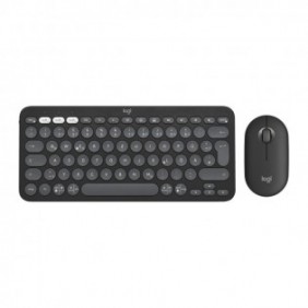 Logitech 920-012203, Sans fil, RF sans fil + Bluetooth, Commutateur de touche « ciseaux », QWERTZ, Graphite, Souris incluse