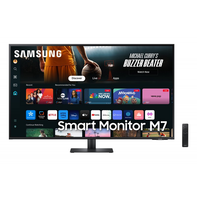 Samsung 43" Smart Monitor M7 M70D UHD, 109,2 cm 43", 3840 x 2160 pixels, 4K Ultra HD, LCD, 4 ms, Noir