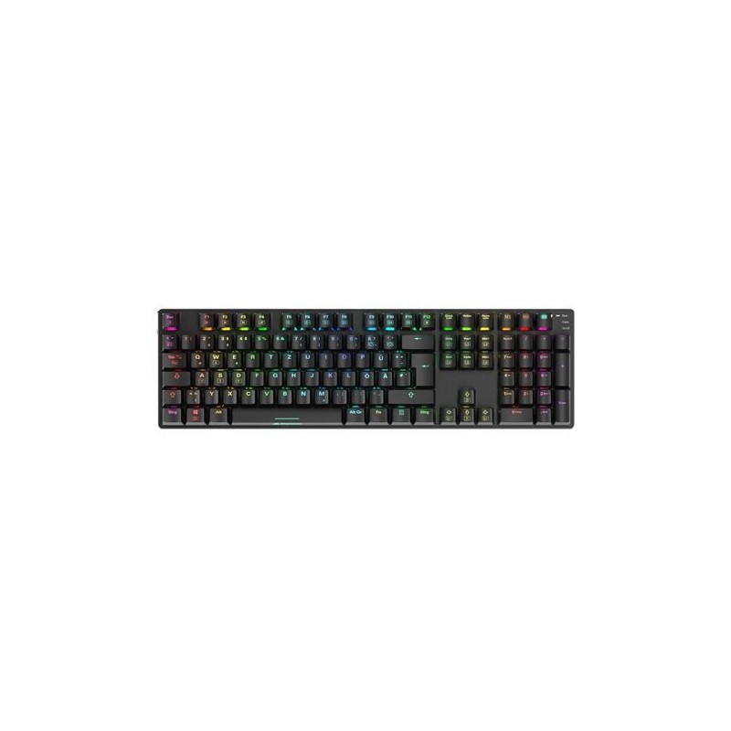 Sharkoon SKILLER SGK36W, Taille réelle 100 %, Sans fil, RF sans fil, Clavier mécanique, QWERTZ, LED RGB