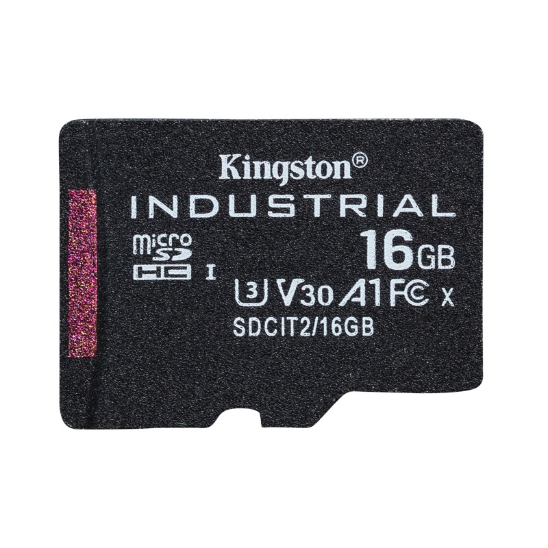 Kingston Carte 16GB microSDHC Industrielle C10 A1 pSLC emballage individuel sans adaptateur, 16 Go, MicroSDHC, Classe 10, UHS-I, 100 Mos, 80 Mos