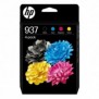 HP 937 Pack de 4 Cartouches d’encre authentiques CMJN, Rendement standard, Noir, Cyan, Magenta, Jaune, 4 pièce, 1250 pages, 800 pages, Pack combo