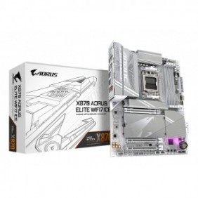 Gigabyte X870 AORUS ELITE WIFI7 ICE Carte Mère - Prend en charge les processeurs AMD Ryzen 9000, 16+2+2 phases VRM numérique, jusqu'à 8200MHz DDR5 , 3xPCIe 5.0 + 1xPCIe 4.0, Wi-Fi 7, LAN 2,5GbE, USB 4, AMD, Emplacement AM5, AMD Ryzen 7000 Series, AMD