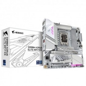 Gigabyte Carte mère Z890M AORUS ELITE WIFI7 ICE - Prend en charge les processeurs Intel Core Ultra Série 2, VRM à 12+1+2 phases, jusqu'à 8800MHz DDR5 , 1xPCIe 5.0 + 2xPCIe 4.0, Wi-Fi 7, LAN 2.5GbE, USB 4, Intel, LGA 1851 Socket V1, Intel Core Ultra