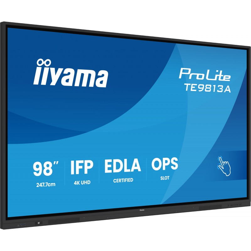 Iiyama TE9813A-B1AG, Écran plat interactif, 2,48 m 97.5", 3840 x 2160 pixels, Wifi, 187