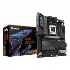 Gigabyte X870E AORUS PRO Carte Mère - Prend en charge les processeurs AMD Ryzen 9000, 16+2+2 phases VRM numérique, jusqu'à 8000MHz DDR5 , 3xPCIe 5.0 + 1xPCIe 4.0, Wi-Fi 7, LAN 2.5GbE, USB 4, AMD, Emplacement AM5, AMD Ryzen 7000 Series, AMD Ryzen 8000