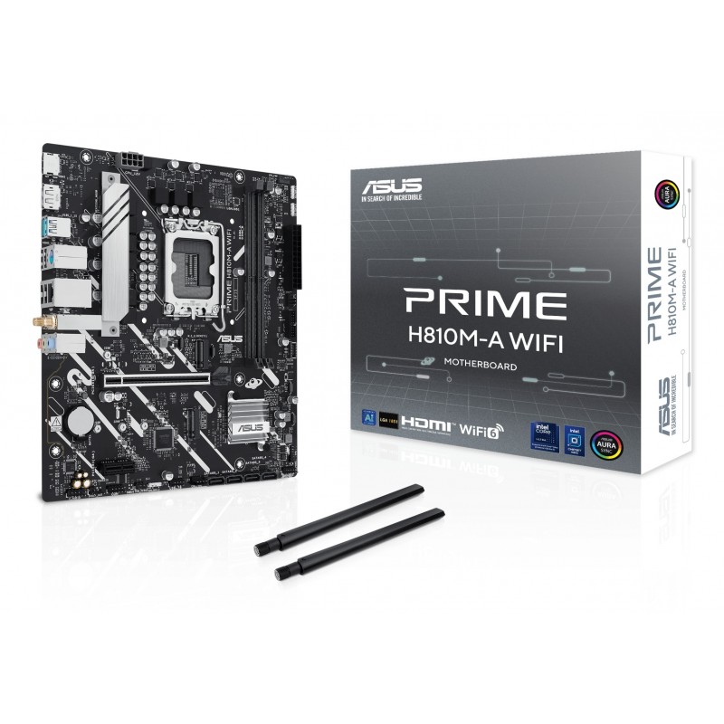 ASUS PRIME H810M-A WIFI, Intel, LGA 1851 Socket V1, Intel Core Ultra Series 2, LGA 1851, DDR5-SDRAM, 128 Go
