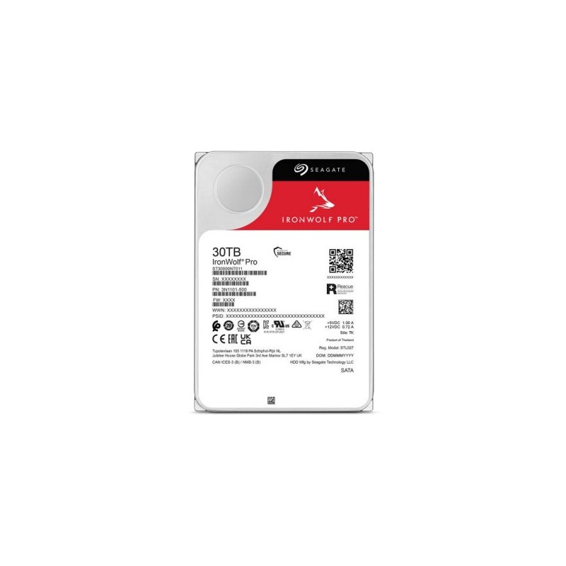 Seagate IronWolf Pro ST30000NT011, 30 To, 7200 trmin, 512 Mo, 3.5", Série ATA III