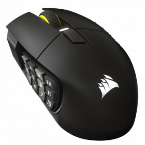 Corsair Scimitar Elite Wireless SE, Droitier, Optique, RF sans fil + Bluetooth, 33000 DPI, Noir