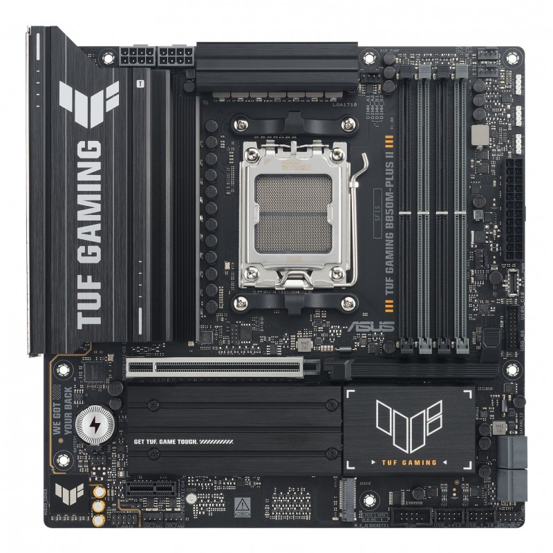 ASUS TUF GAMING B850M-PLUS II, AMD, Emplacement AM5, AMD Ryzen 7000 Series, AMD Ryzen 8000 Series, AMD Ryzen 9000 Series, Emplacement AM5, DDR5-SDRAM, 256 Go