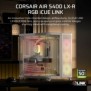 Corsair AIR 5400 LX-R RGB iCUE LINK, Midi Tower, PC, Blanc, ATX, EATX, micro ATX, Mini-ITX, Acier, Verre trempé, Gaming
