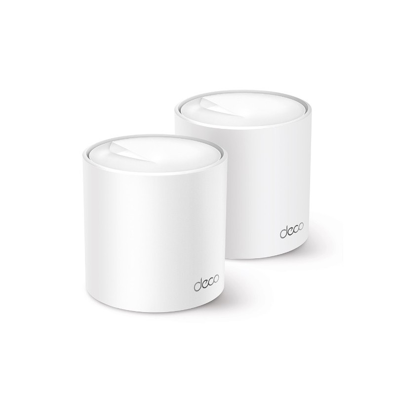 TP-LINK Deco X50 2-pack, Blanc, Interne, CE: 20 dBm 2.4 GHz 23 dBm 5 GHz FCC: 30 dBm 2.4 GHz 30 dBm 5 GHz, Bi-bande 2,4 GHz  5 GHz, Wi-Fi 6 802.11ax, 802.11a, 802.11b, 802.11g, Wi-Fi 4 802.11n, Wi-Fi 5 802.11ac, Wi-Fi 6 802.11ax