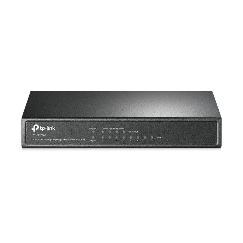 TP-LINK TL-SF1008P, Non-géré, Fast Ethernet 10100, Full duplex, Connexion Ethernet, supportant l'alimentation via ce port