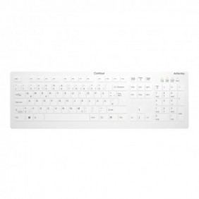 Cherry Contour Design Active Key AK-C8112, Taille réelle 100 %, Sans fil, RF sans fil, Commutateur de touche « ciseaux », QWERTZ, Blanc