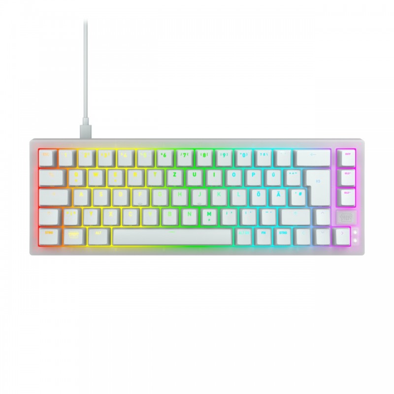 Cherry K5V2 Compact, Avec fil, USB, Clavier mécanique, QWERTZ, LED RGB, Blanc