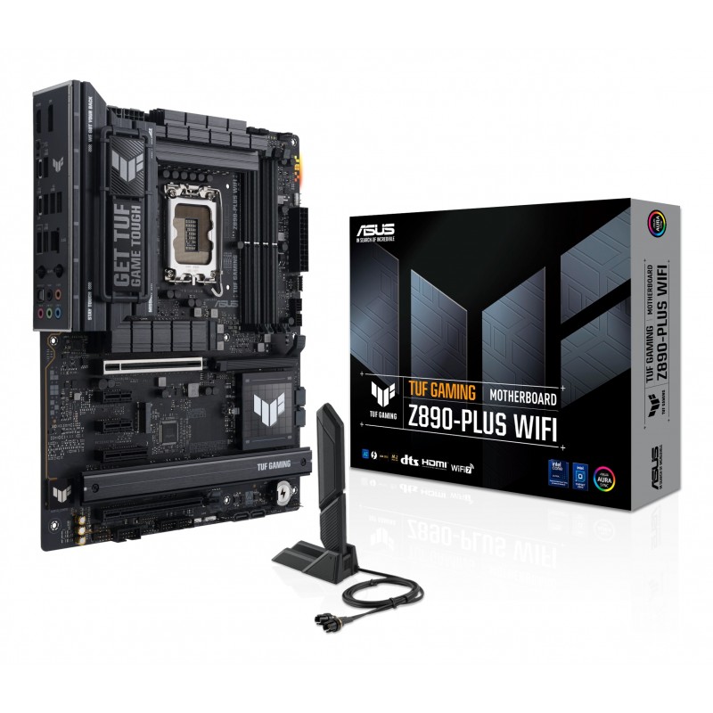 ASUS TUF GAMING Z890-PLUS WIFI, Intel, LGA 1851 Socket V1, Intel Core Ultra Series 2, DDR5-SDRAM, 192 Go, DIMM