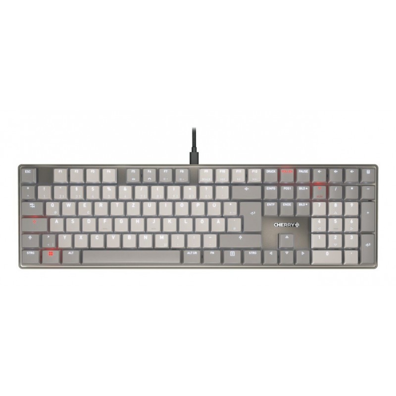 Cherry KC 500 MX LP, Taille réelle 100 %, Avec fil, USB, Clavier mécanique, QWERTZ, Gris