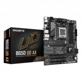 Gigabyte B650 UD AX Carte Mère - Prend en charge les processeurs AMD Ryzen Série 9000, VRM 6+2+2 phases, jusqu'à 7600MHz DDR5 , 1x PCIe 5.0 + 2x PCIe 4.0 M.2, LAN GbE, Wi-Fi 6, USB 3.2 Gen 2, AMD, Emplacement AM5, AMD Ryzen 7000 Series, AMD Ryzen 8000