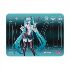 ASUS TUF Gaming P1 Hatsune Miku Edition, Turquoise, Image, Tissu, Caoutchouc, Base antidérapante, Tapis de souris de jeu