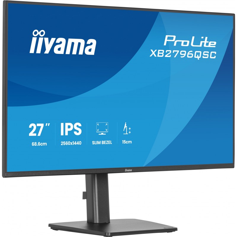 Iiyama ProLite XB2796QSC-B1, 68,6 cm 27", 2560 x 1440 pixels, Quad HD, LED, 4 ms, Noir