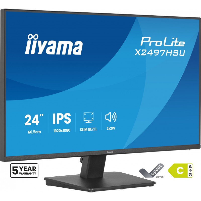 Iiyama ProLite X2497HSU-B1, 60,5 cm 23.8", 1920 x 1080 pixels, Full HD, 4 ms, Noir