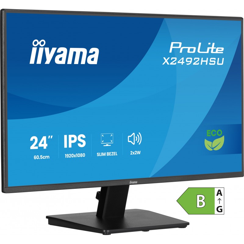 Iiyama ProLite X2492HSU-B1, 61 cm 24", 1920 x 1080 pixels, Full HD, LED, 3 ms, Noir