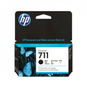 HP 711 cartouche d'encre DesignJet noir, 38 ml, Gamme d’imprimantes HP DesignJet T100, T120, T125, T130, T520, T525, T530, A jet d'encre thermique, Noir, CZ129A, Singapour, Malaisie, 119 mm