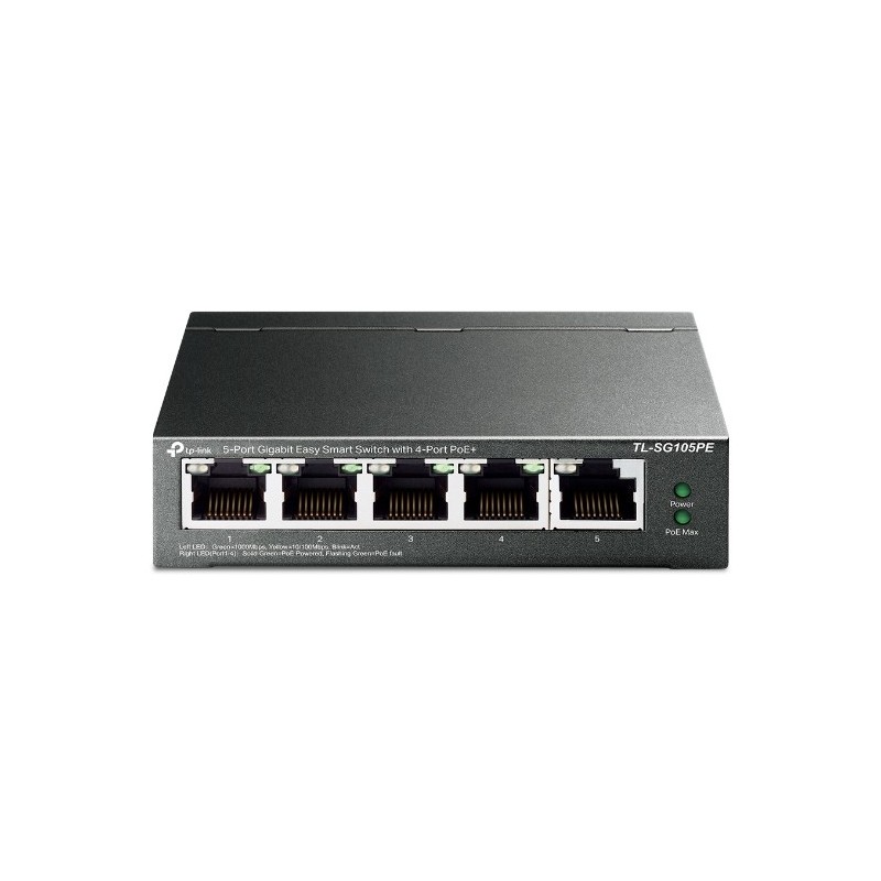 TP-LINK TL-SG105PE, Géré, L2, Gigabit Ethernet 101001000, Connexion Ethernet, supportant l'alimentation via ce port