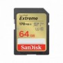 SanDisk Extreme, 64 Go, SDXC, Classe 10, UHS-I, 170 Mos, 80 Mos