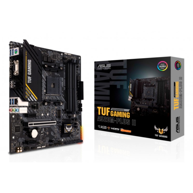 ASUS TUF GAMING A520M-PLUS II, AMD, Emplacement AM4, AMD Ryzen 3000 Series, AMD Ryzen 5000 Series, Emplacement AM4, DDR4-SDRAM, 128 Go