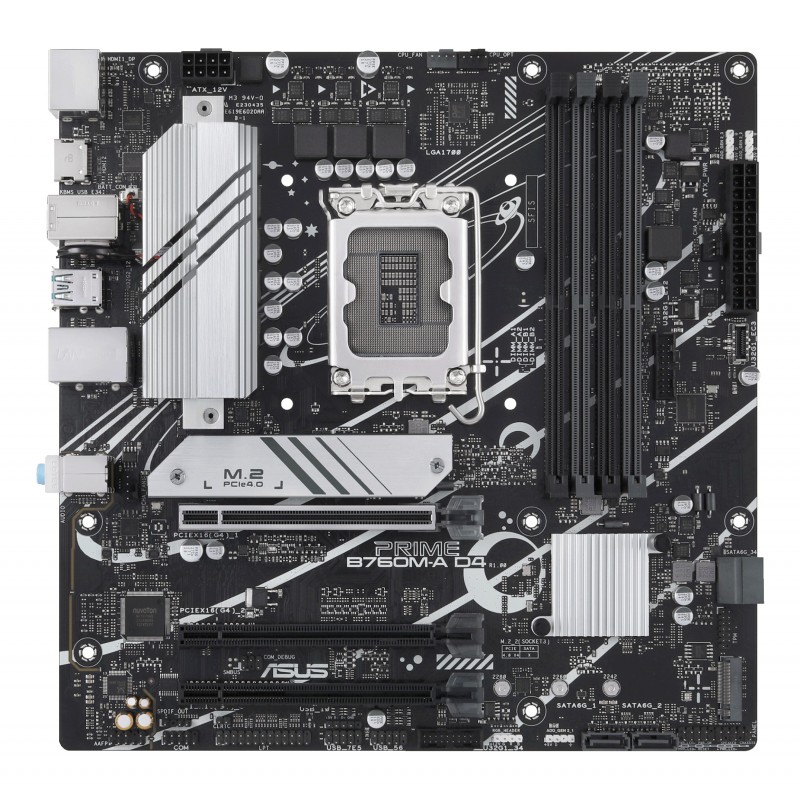 ASUS PRIME B760M-A D4-CSM, Intel, LGA 1700, Intel® Celeron®, Intel® Pentium® Gold, Intel® Core™ i3, Intel® Core™ i5, Intel® Core™..., LGA 1700, DDR4-SDRAM, 128 Go