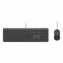 Logitech 920-013343, Avec fil, USB, Commutateur de touche « ciseaux », QWERTZ, Graphite, Souris incluse