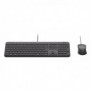 Logitech 920-013343, Avec fil, USB, Commutateur de touche « ciseaux », QWERTZ, Graphite, Souris incluse