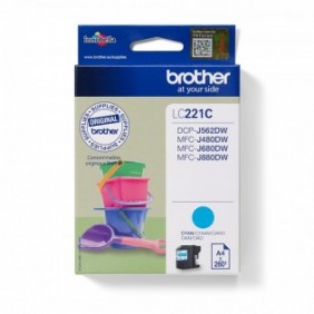 Brother LC221C, Cyan, 1 pièce, 260 pages, Paquet unique