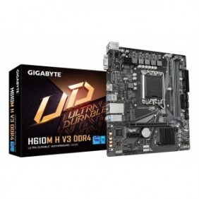 Gigabyte H610M H V3 DDR4 Carte mère - Compatible avec processeurs Intel Core 14th CPUs, 4+1+1 Hybrid Phases Digital VRM, up to 3200MHz DDR4, 1xPCIe 3.0 M.2, GbE LAN, USB 3.2 Gen 1, Intel, LGA 1700, Intel® Celeron®, Intel® Core™ i3, Intel® Core™