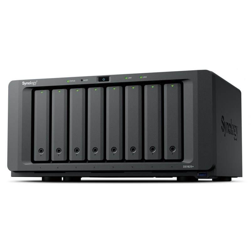 Synology DiskStation DS1825+, NAS, Ryzen Embedded, V1500B, 8 Go, DDR4, 0 To