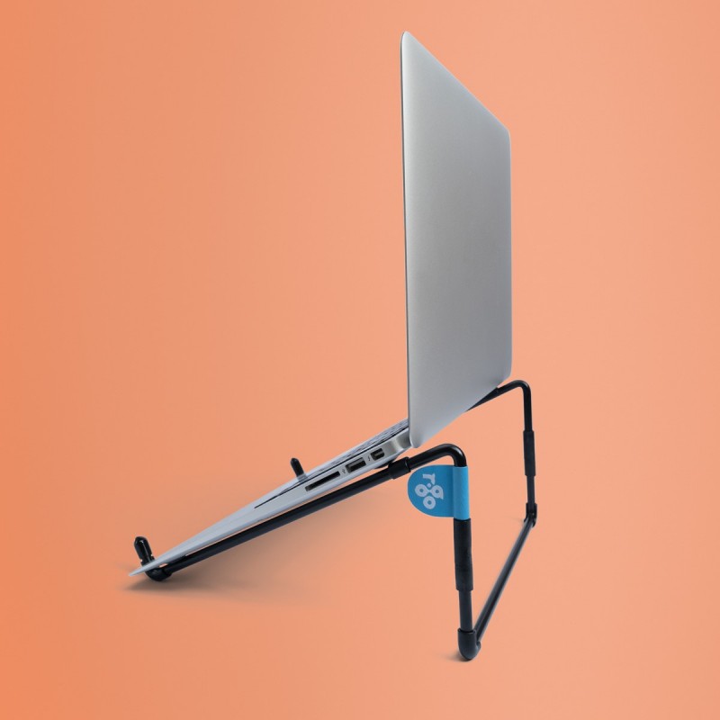 R-Go Tools Support pour ordinateur portable R-Go Steel Travel, ergonomique et pliable, noir, Supports de Laptop, Noir, Acier, 25,4 cm 10", 55,9 cm 22", 5 kg