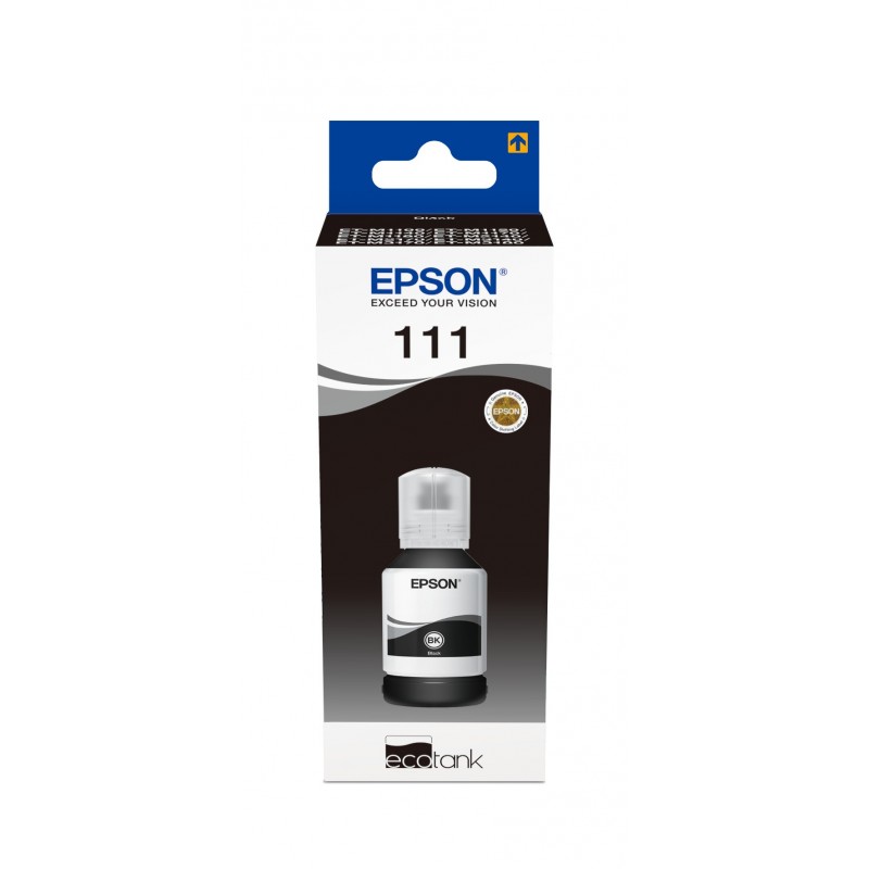 Epson 111 EcoTank Pigment black ink bottle, Original, Noir, Epson, EcoTank ET-M3180, ET-M3170, ET-M3140, ET-M2140, ET-M1180, ET-M1140, ET-M1120, ET-M1100, Philippines, 1 pièce
