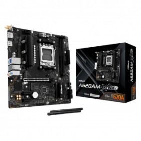 ASRock A620AM-X WiFi, AMD, Emplacement AM5, AMD Ryzen 7000 Series, AMD Ryzen 8000 Series, AMD Ryzen 9000 Series, DDR5-SDRAM, 128 Go, DIMM