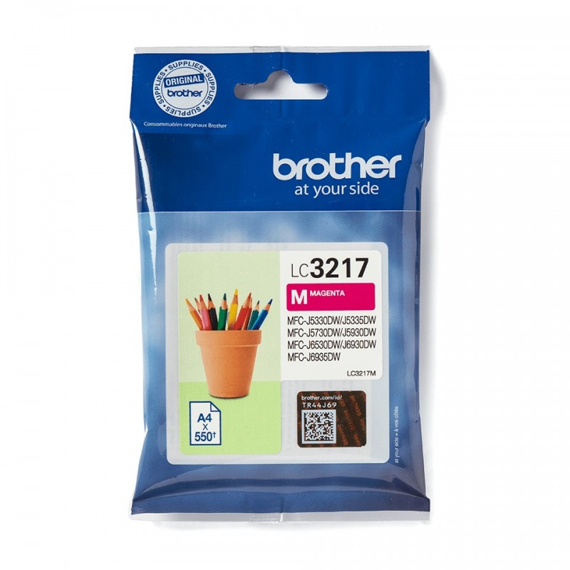 Brother LC3217M - Cartouche d'encre originale – Magenta, Magenta, Encre à pigments, 550 ml, 1 pièce, 550 pages, Paquet unique