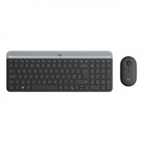 Logitech 920-009188, Taille réelle 100 %, Sans fil, RF sans fil, QWERTZ, Graphite, Souris incluse