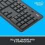Logitech MK295 Silent, Taille réelle 100 %, Avec fil, RF sans fil, QWERTY, Graphite, Souris incluse