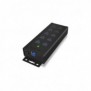 ICY BOX IB-HUB1703-QC3, USB 3.2 Gen 1 3.1 Gen 1 Type-B, USB 3.2 Gen 1 3.1 Gen 1 Type-A, 5000 Mbits, Noir, Aluminium, 0,71 m