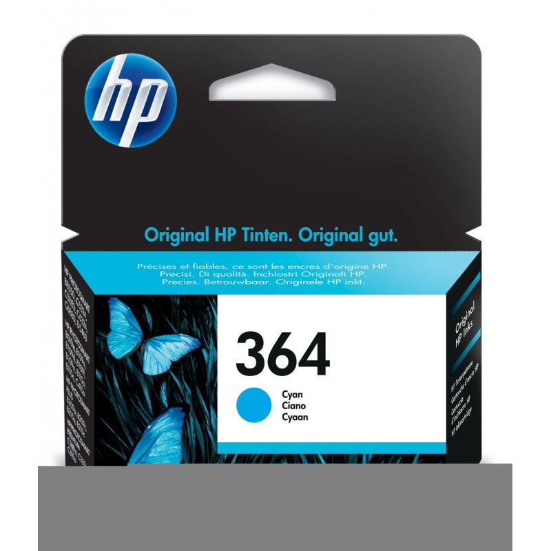 HP 364 cartouche d'encre cyan authentique, Rendement standard, Cyan, Encre à colorant, 1 pièce, 300 pages