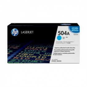 HP 504A toner LaserJet cyan authentique, 7000 pages, Cyan, 1 pièce