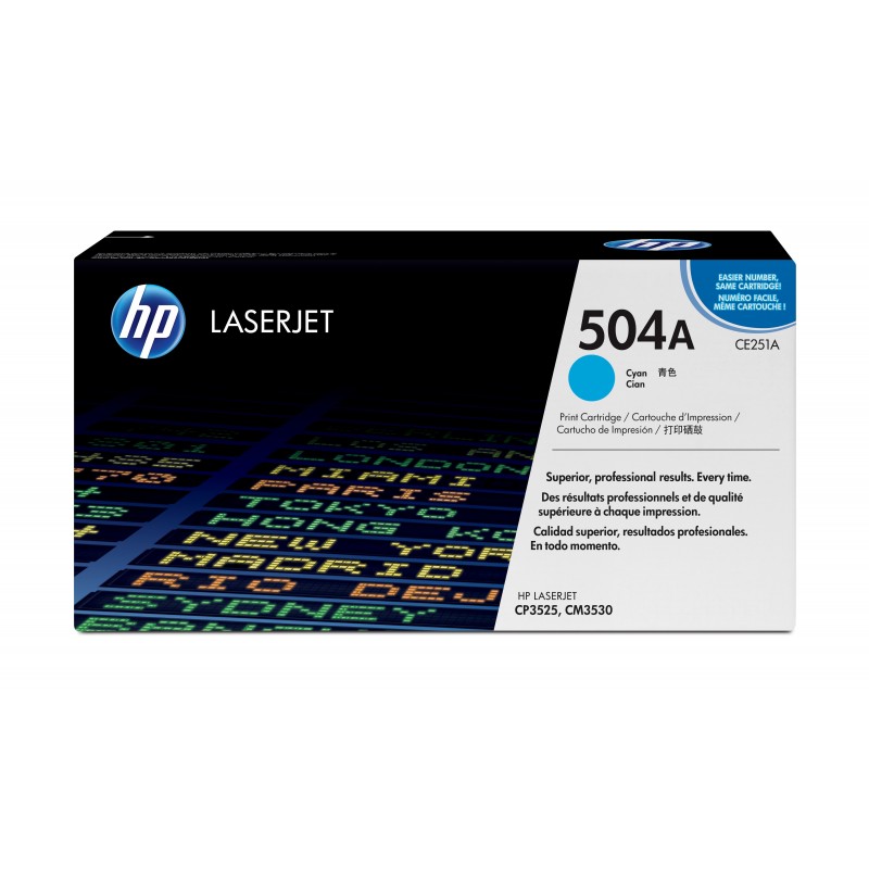 HP 504A toner LaserJet cyan authentique, 7000 pages, Cyan, 1 pièce